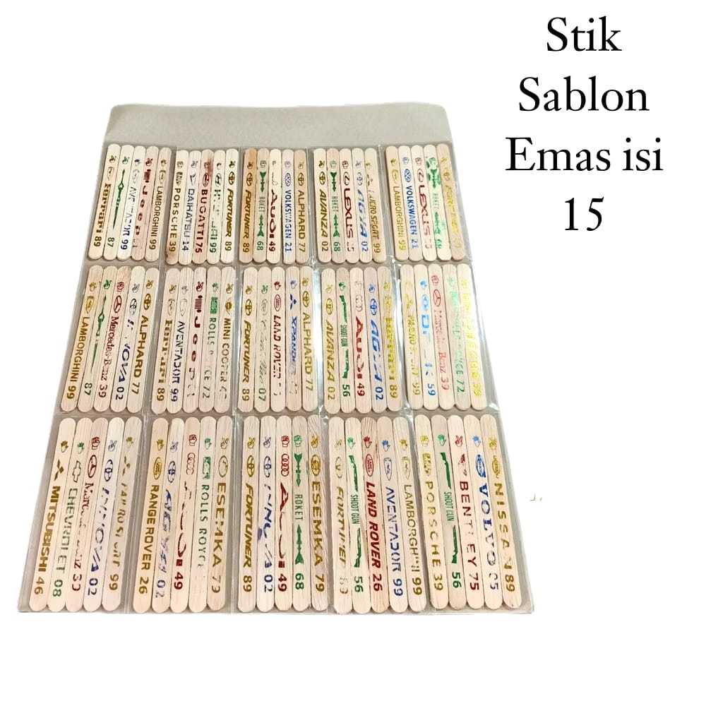 [15 bungkus]TRICTRAC MAINAN ANAK STIK SABLON EMAS