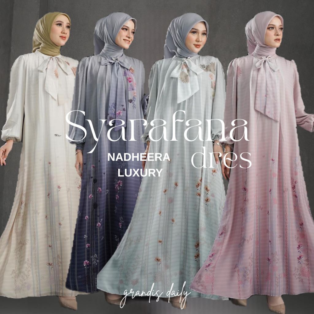 NADHEERA LUXURY - SYARAFANA DRES - GAMIS LEBARAN  MEWAH - GAMIS NADHEERA PREMIUM KEKINIAN