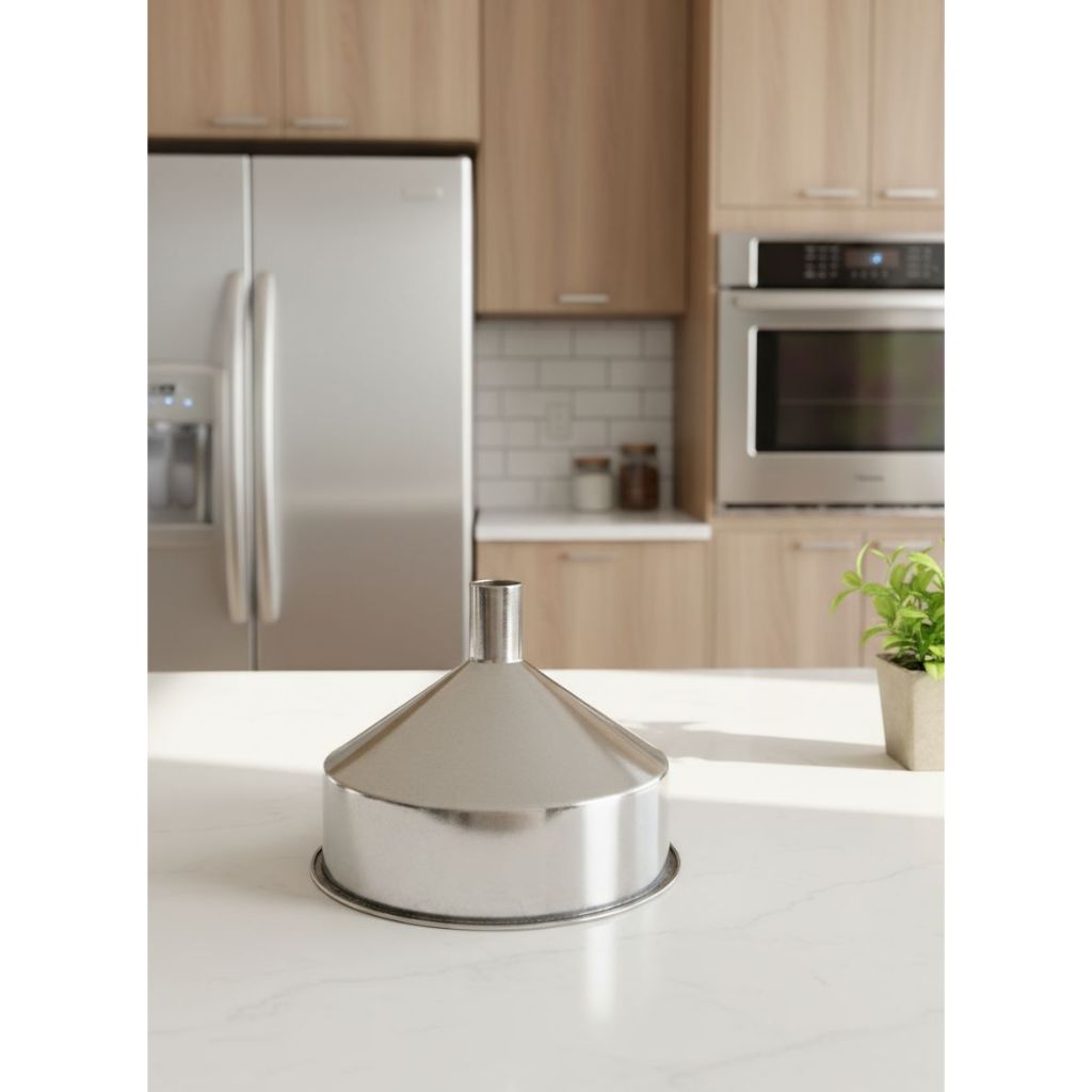 Corong Minyak Stainless Steel 30 cm – Alat Tuang Minyak & Cairan Makanan Profesional