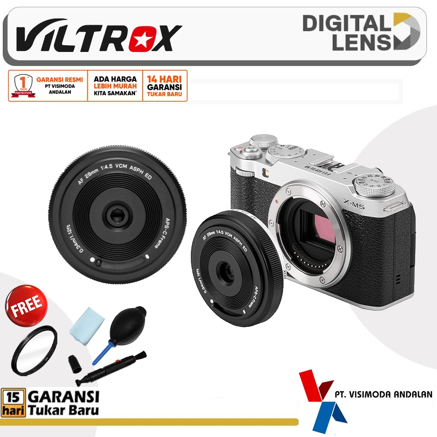 VILTROX 28mm f4.5 Pancake Lens for Fujifilm X Mount Lensa Kamera Garansi Resmi