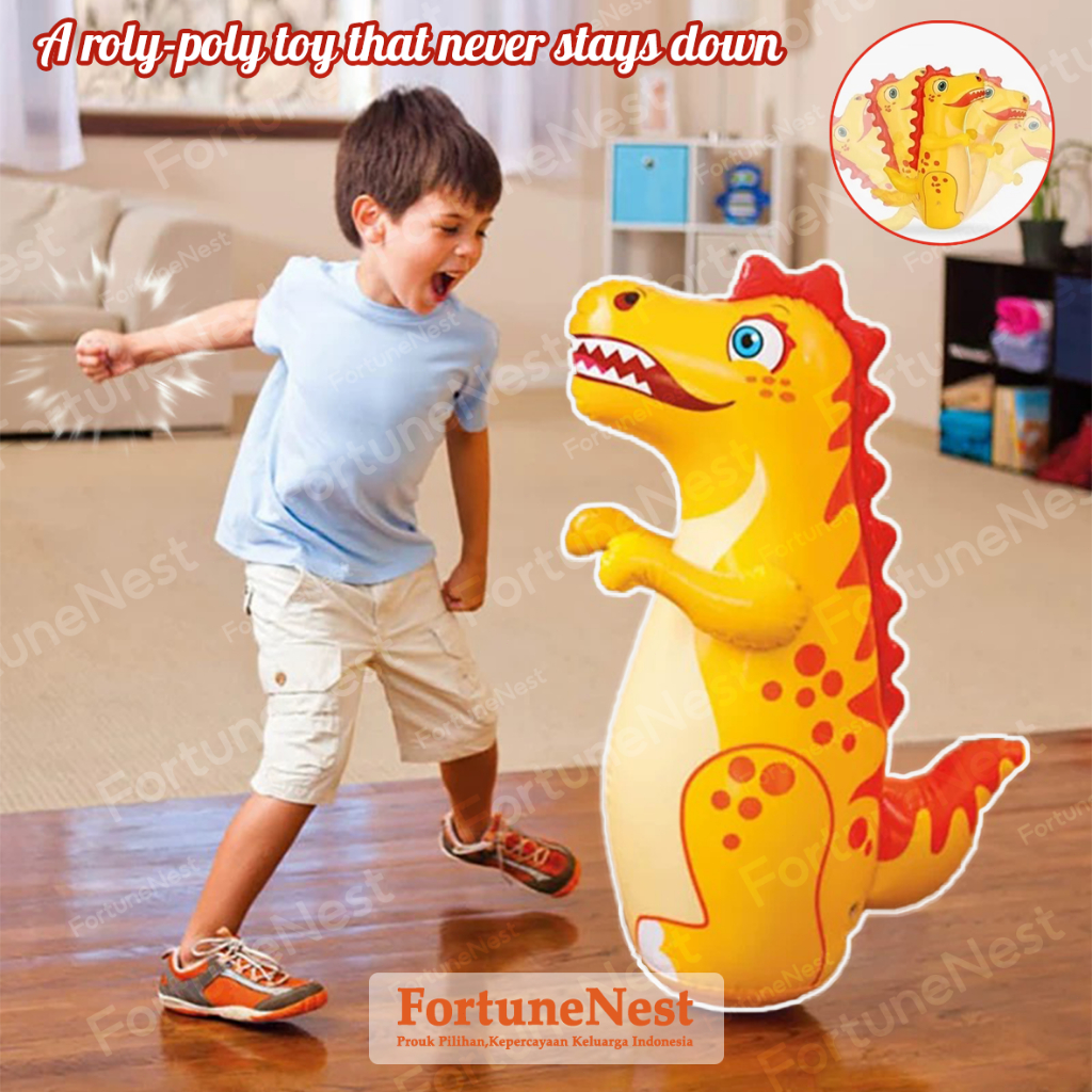 [COD]95cm Mainan Anak Mainan Boxing Dino Tinju Air Dino Tiup Tiang Tinju Berisi Air Dinosaurus Maina