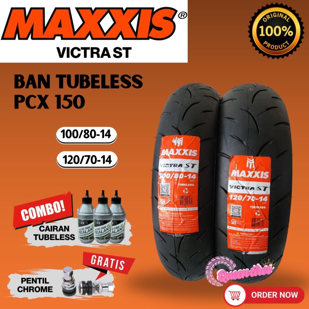Maxxis Victra St Paket Sepang Ban Pcx 150 100/80-14 & 120/70-14