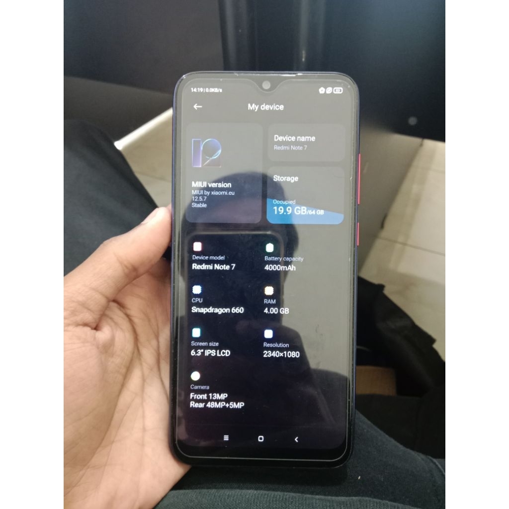 Redmi Note 7 4/64 Batangan Mulus | Renot 7 Batangan Mulus