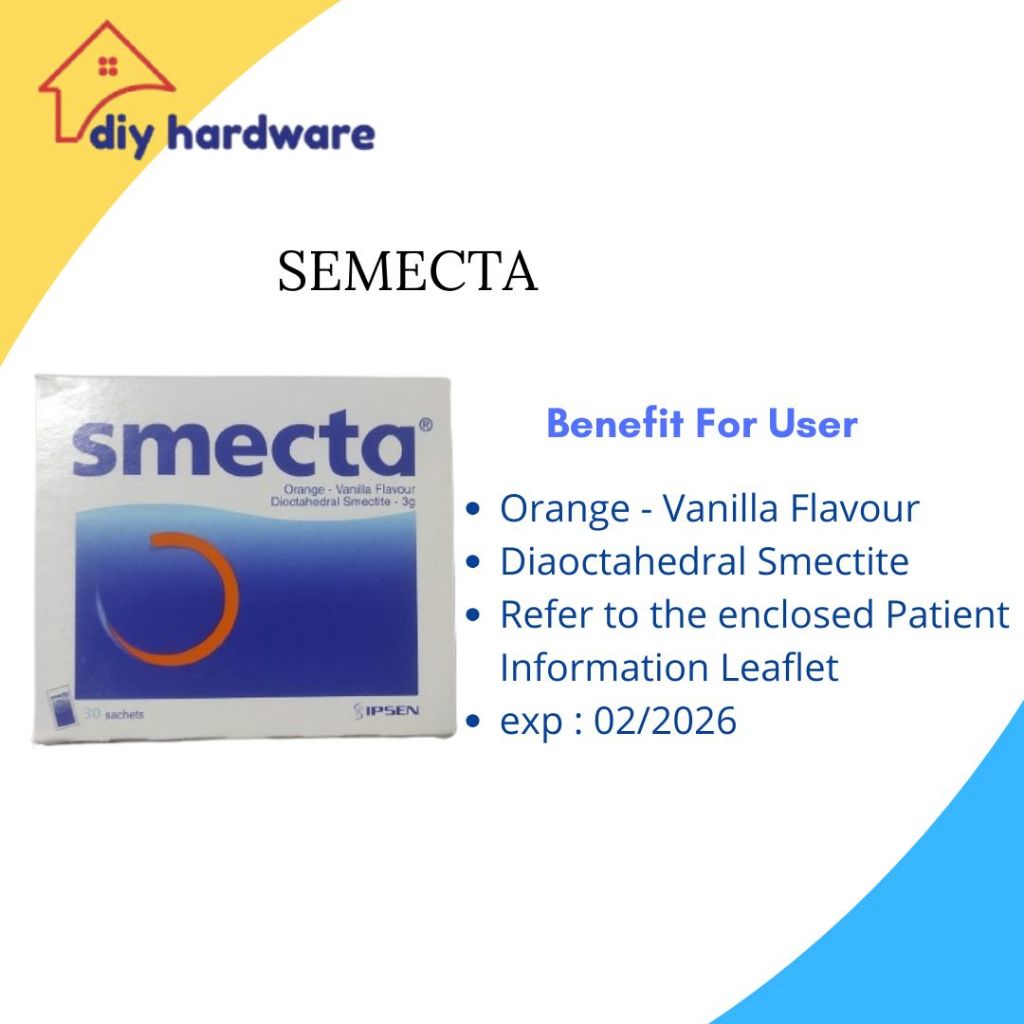 Smecta Obat Diare Akut Rasa Jeruk-Vanila Sachet Bubuk Oral Diosmectite 3g Exp 02/2026