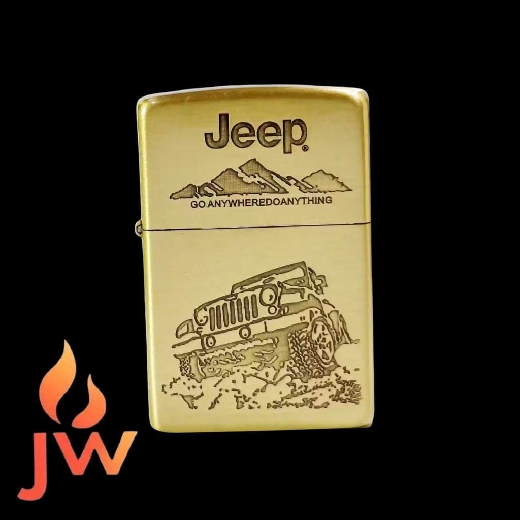 Korek Api Zippo Motif Mobil Jeep Ukiran-Premium