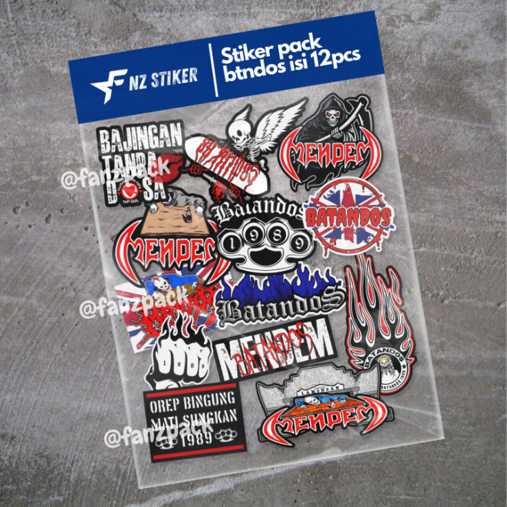 STIKER MENDEM BATANDOS ISI 12pcs - ANTI AIR, STIKER HELM, STIKER MENDEM, LAPTOP, CASE HP