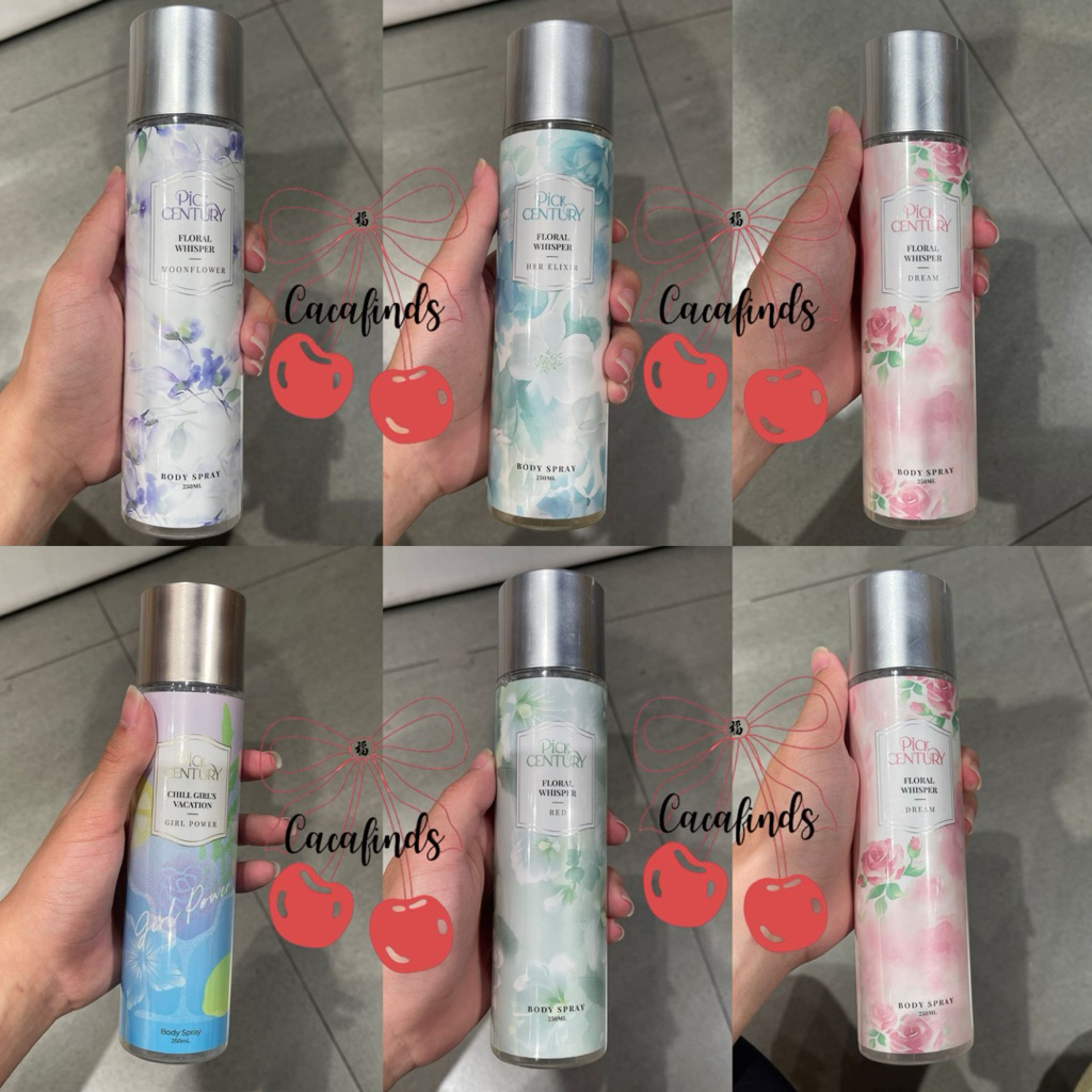 OHSOME‼️Body Mist / Body Spray / Pewangi Badan Pick Century Collection (75ml / 250ml) Floral Whisper