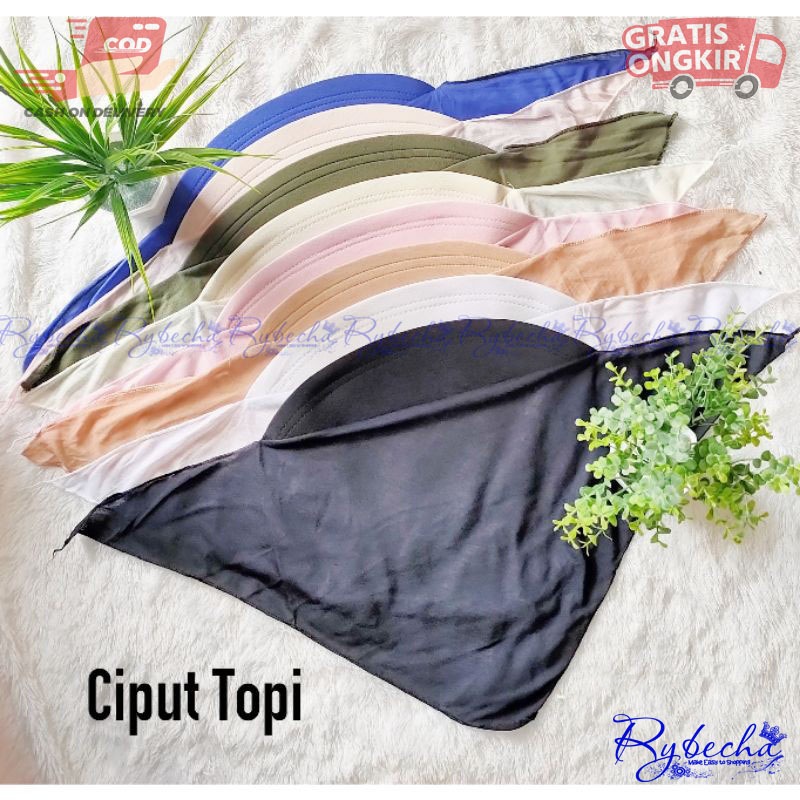 Ciput Topi Segitiga Pet / Daleman Hijab Tali Ikat Belakang