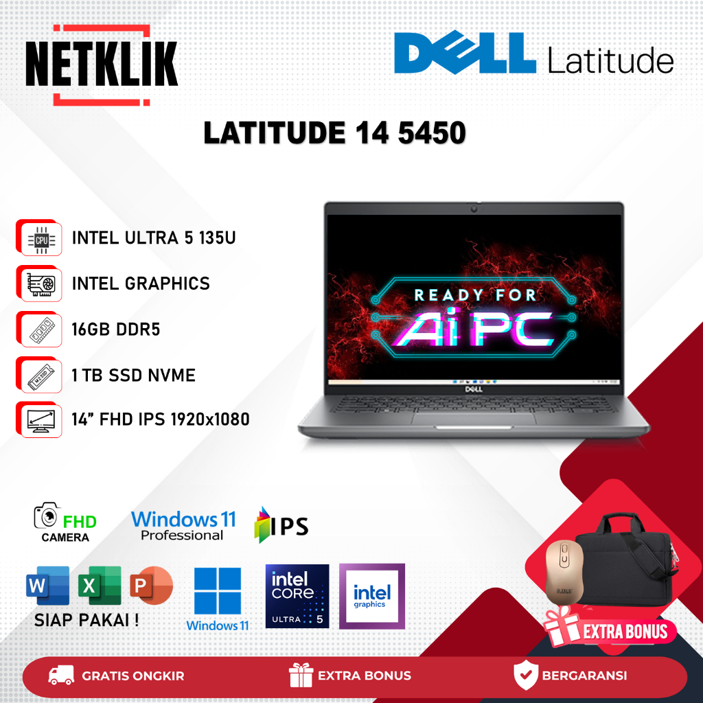 Laptop Dell Latitude 14 5450 ULTRA 5 135U 32GB DDR5 1TB SSD FHD IPS WIN11 Pro Grey