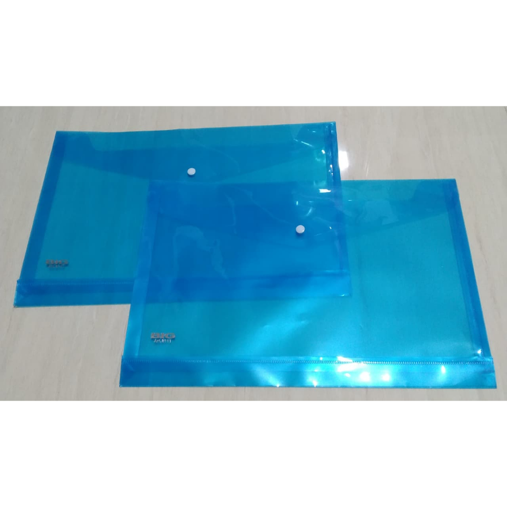 Map Plastik Kancing Satu Big Warna Biru Jual Perpcs