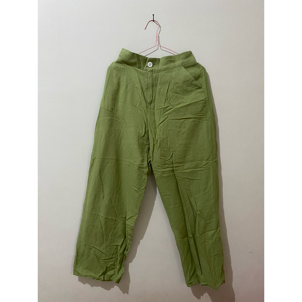 kulot linen warna hijau