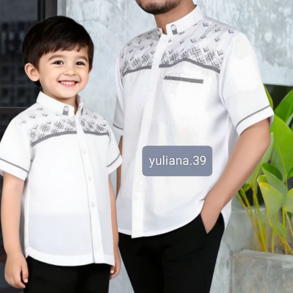 Baju Koko Couple Ayah Dan Anak Laki Laki Kemko Ayah Anak Terbaru - Pakaian Muslim Anak baju koko cou
