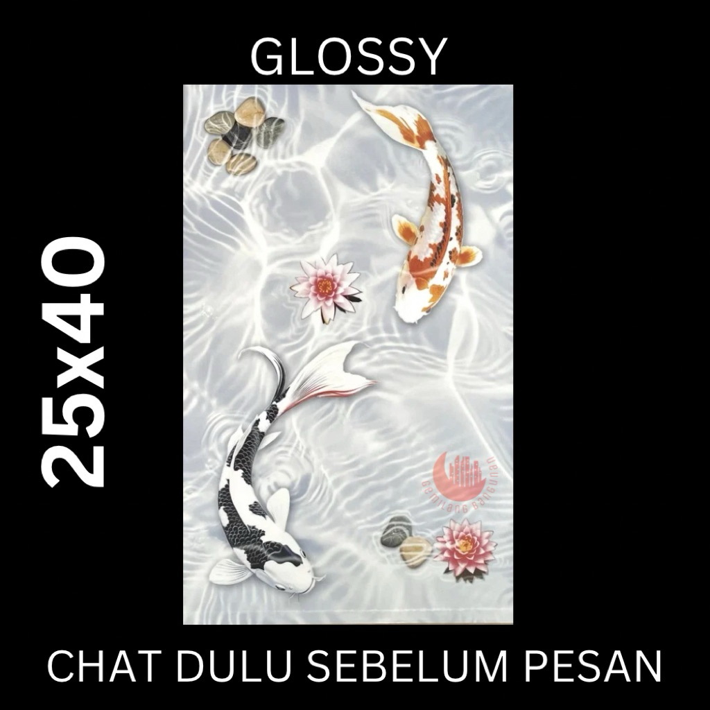 KERAMIK 25x40 AQUATIC / KERAMIK LANTAI / KERAMIK KILAT / KERAMIK MOTIF IKAN KOI