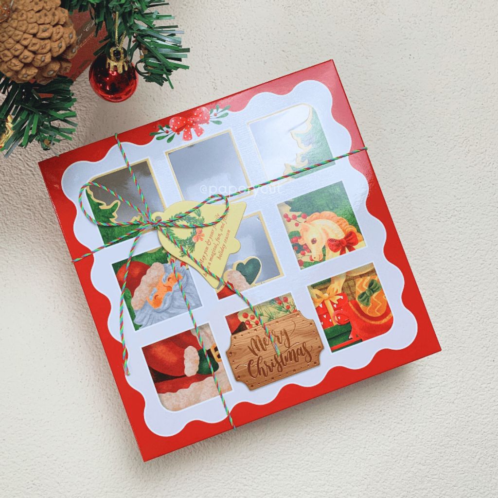 Box Dus Kotak Packaging Kue Hampers - Natal 20 x 20 x 7cm