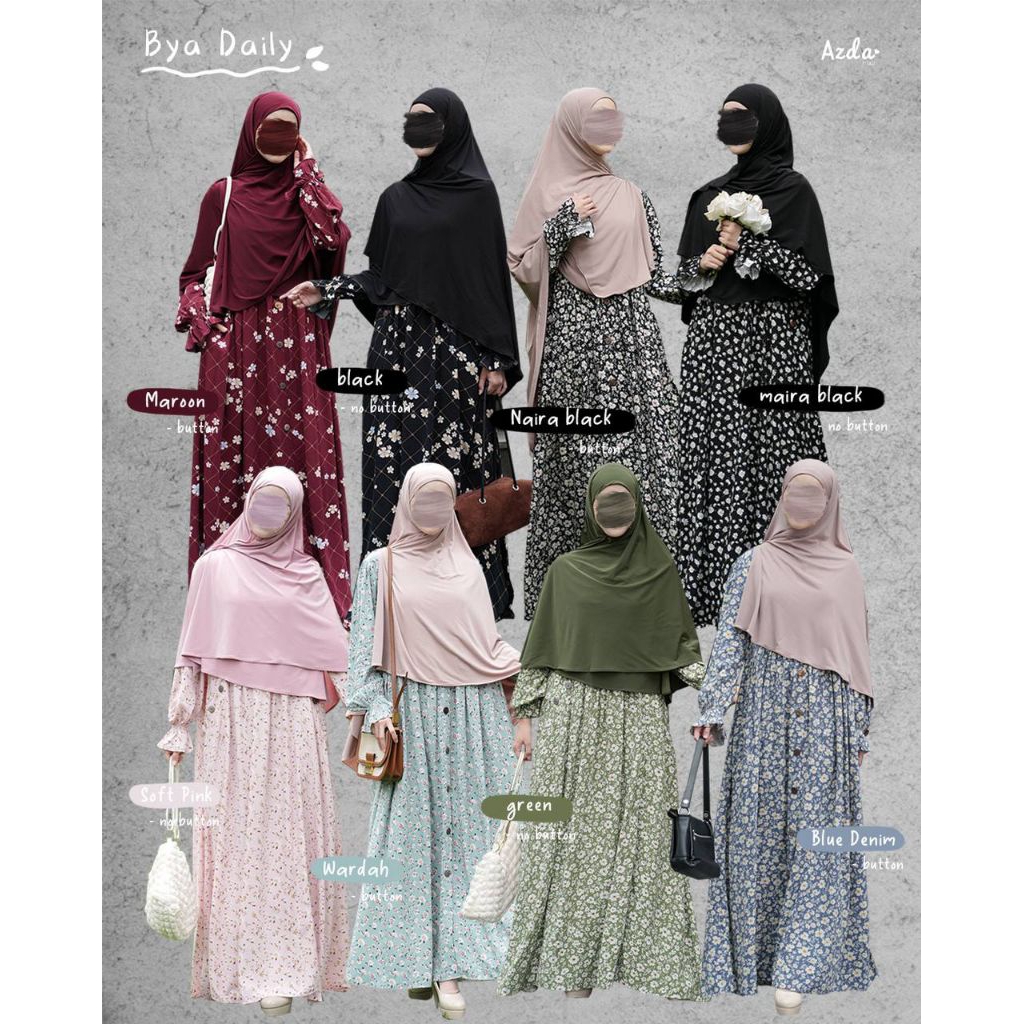 Daily dress/bya daily by Azda/gamis kancing/gamis busui/home dress terbaru/home dress adem/home dres