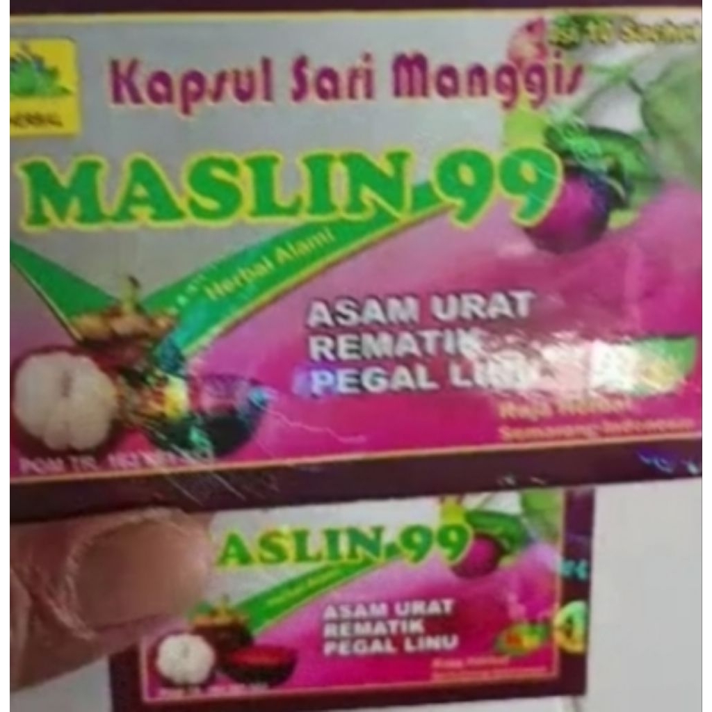 maslin 99 kapsul sari manggis isi 10saset@4 kapsul asli original