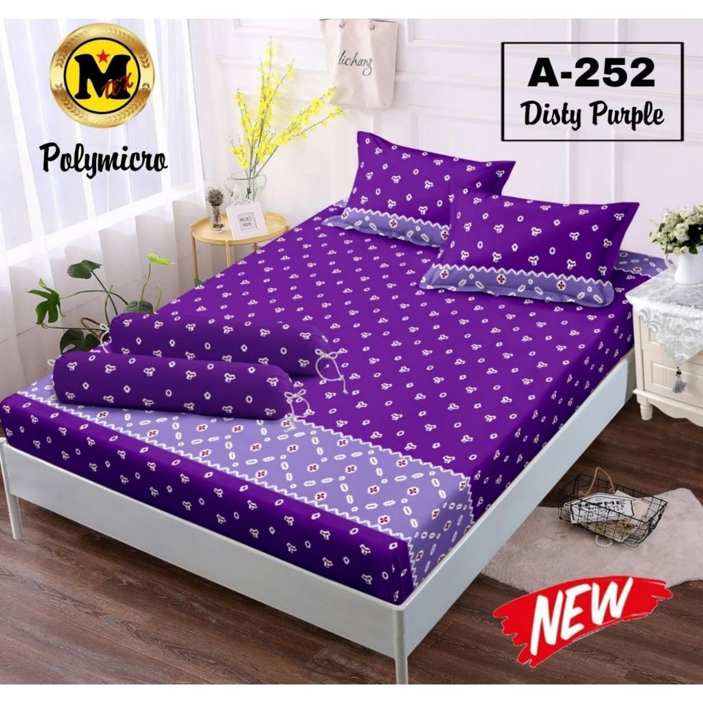 sprei homemade motif jumputan ungu