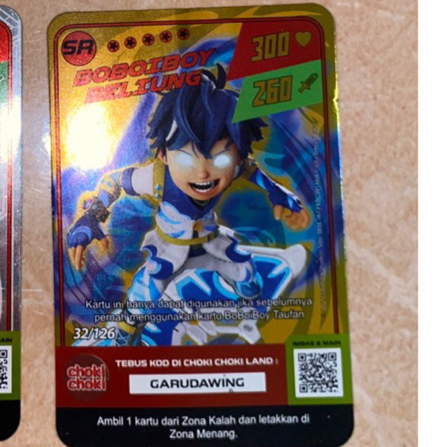 kartu boboiboy beliung sr langka