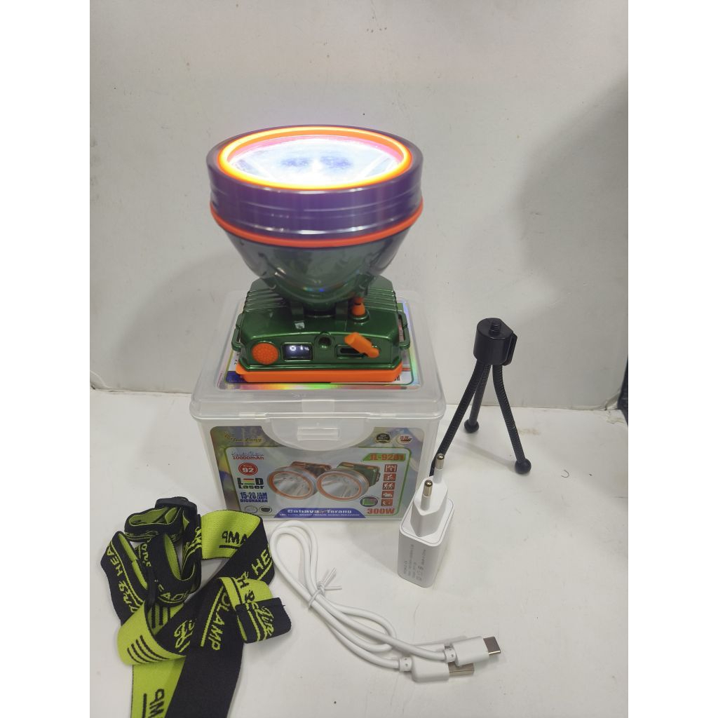 Senter Kepala JinLong JL-9201 / Headlamp JinLong 300W Cahaya Putih Terang Model Baru