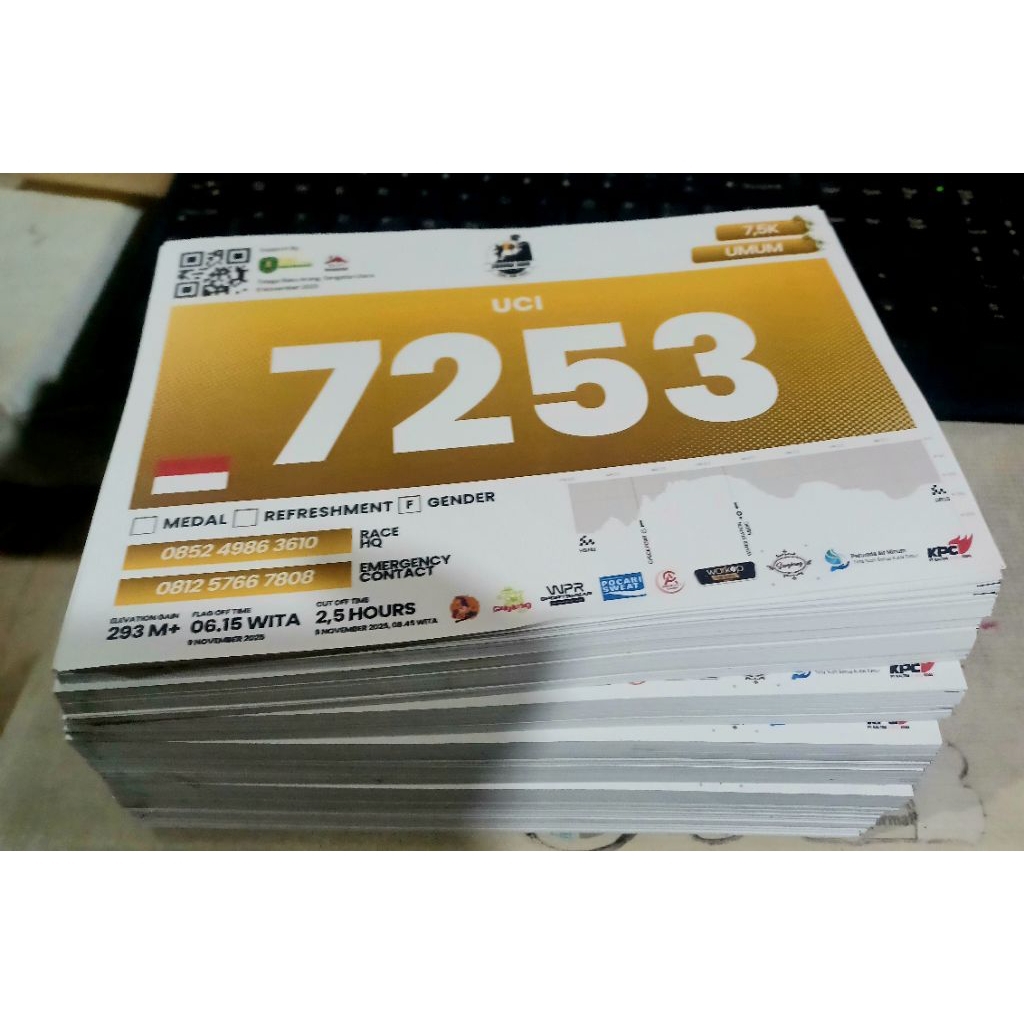 NOMOR DADA BIB CUSTOM DESAIN BAHAN TYVEK/ LMO ANTI AIR ANTI KUSUT ANTI SOBEK