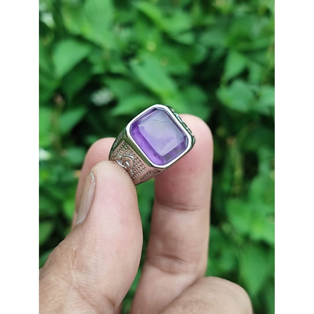 Cincin batu akik kecubung kalimantan