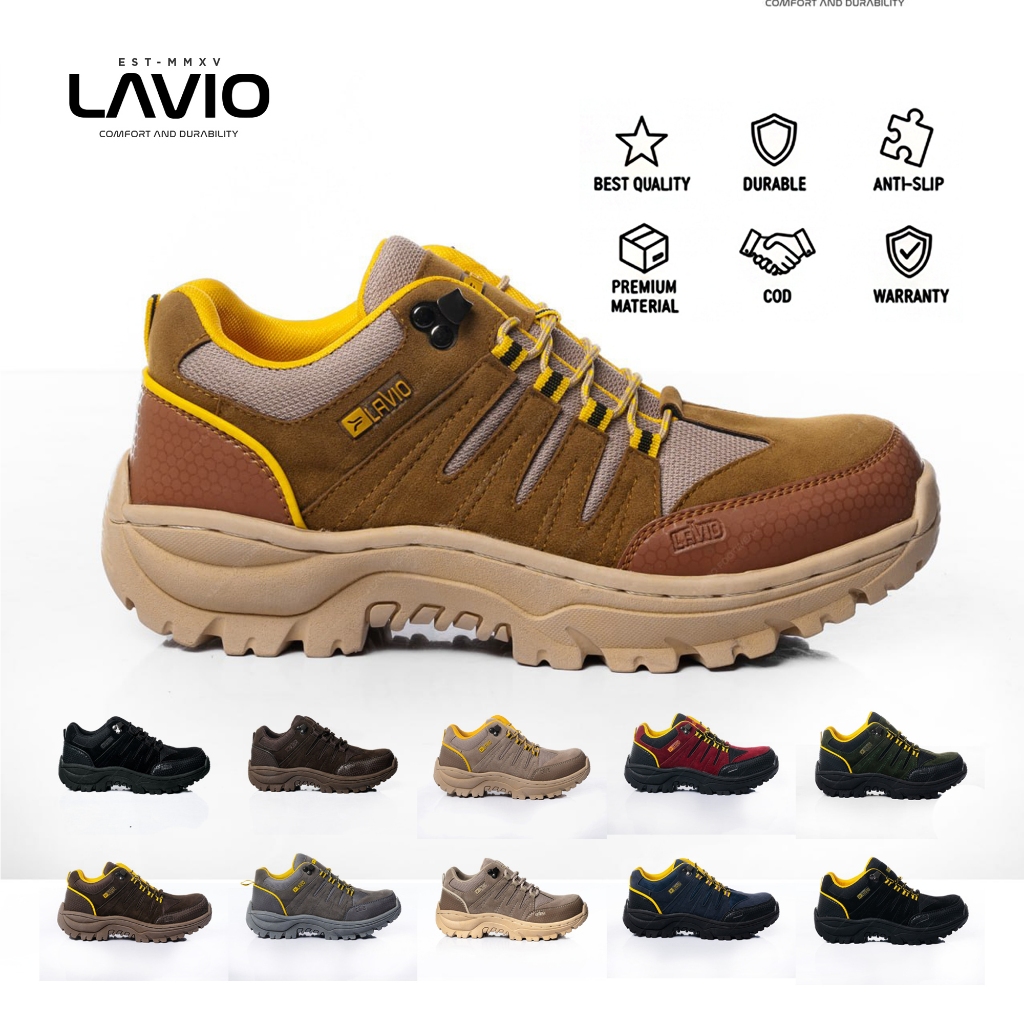 Sepatu Safety Pria Proyek Ujung Besi Ori Lavio Geneva Low Contruction Safety Shoes Original