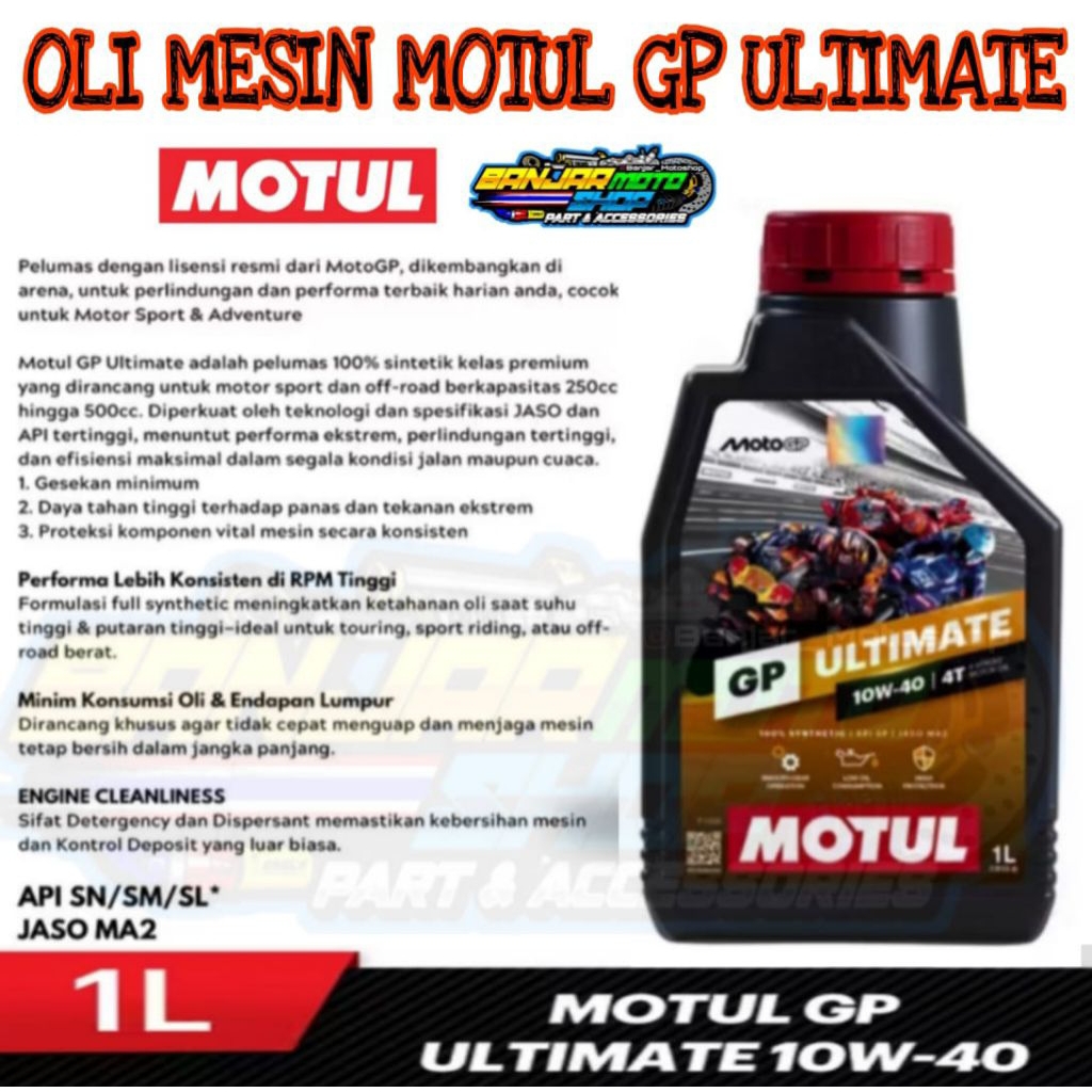 OLI MESIN MOTUL GP ULTIMATE ORIGINAL MOTUL (1L) / OLI MOTUL OFF ROAD OLI MOTUL SPORT
