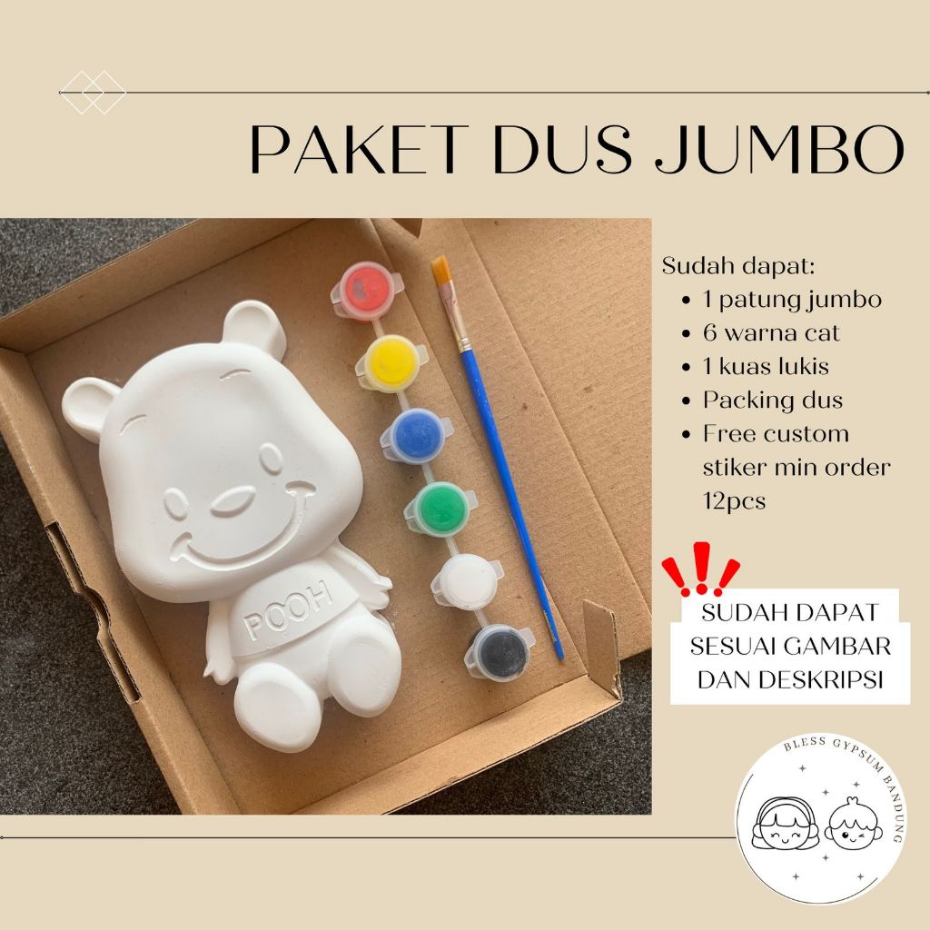 Paket Patung Gypsum jumbo mewarnai gypsum painting seni kreatifitas anak
