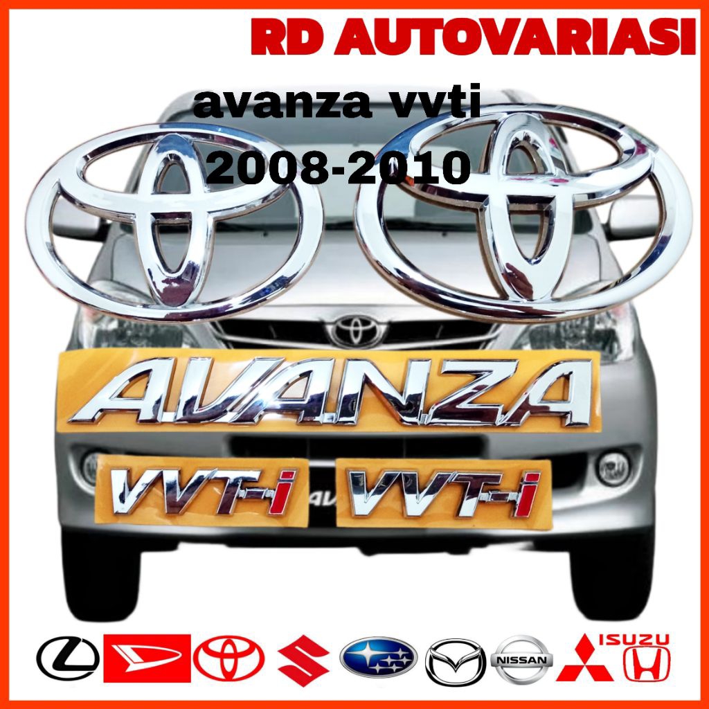 Emblem Logo Toyota Avanza vvti 2008-2010/Emblem logo Depan&Belakang Avanza vvti 2008-2010 Original