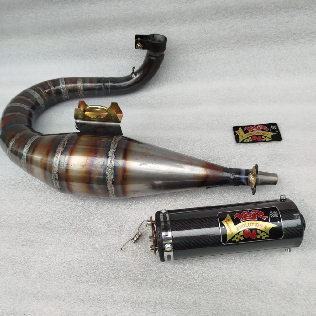 Knalpot vespa racing buang Kiri vcr08 big muffler ps px150 sprint