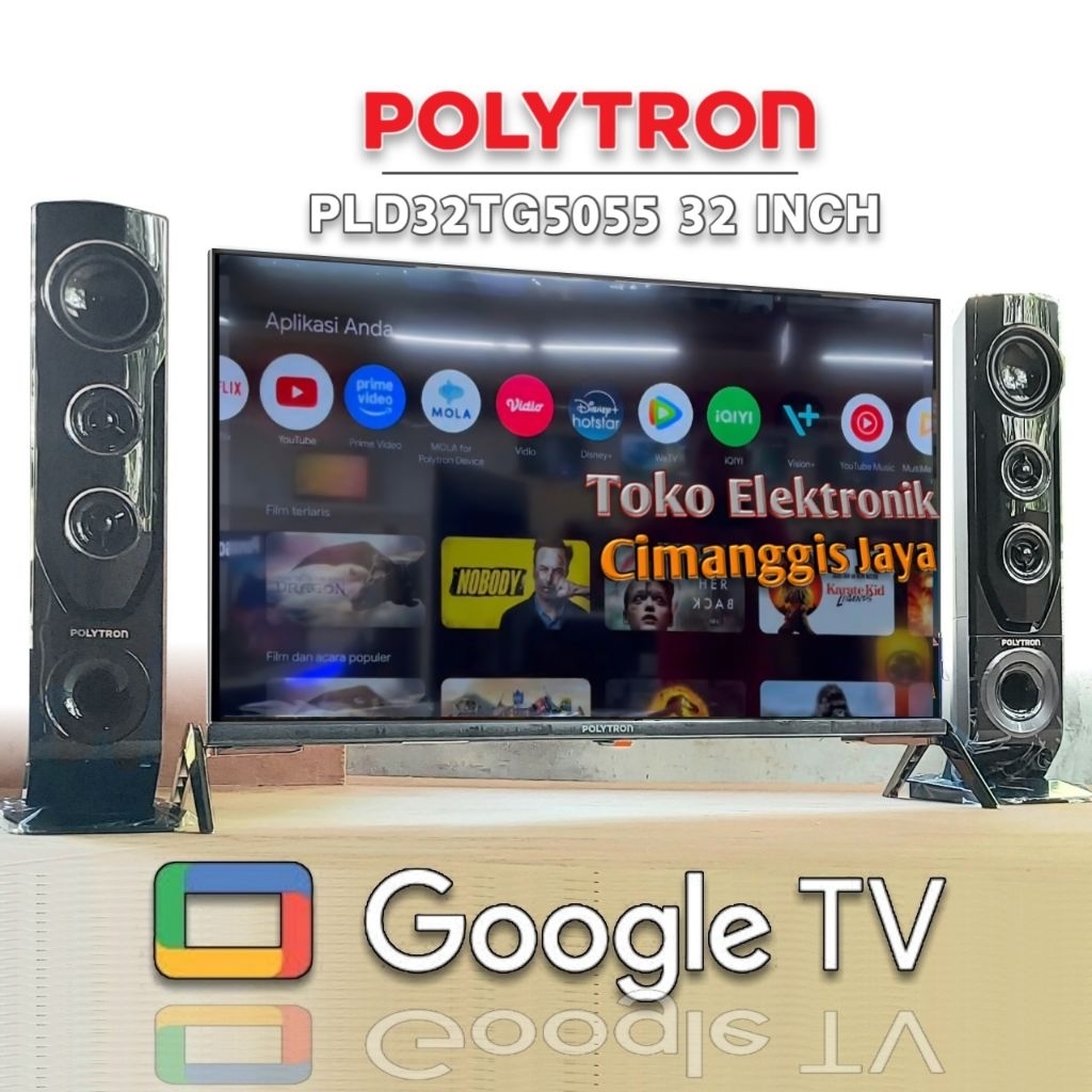 Google Android smart tv led Polytron 32 inch cinemax bluetooth PLD32TG5055