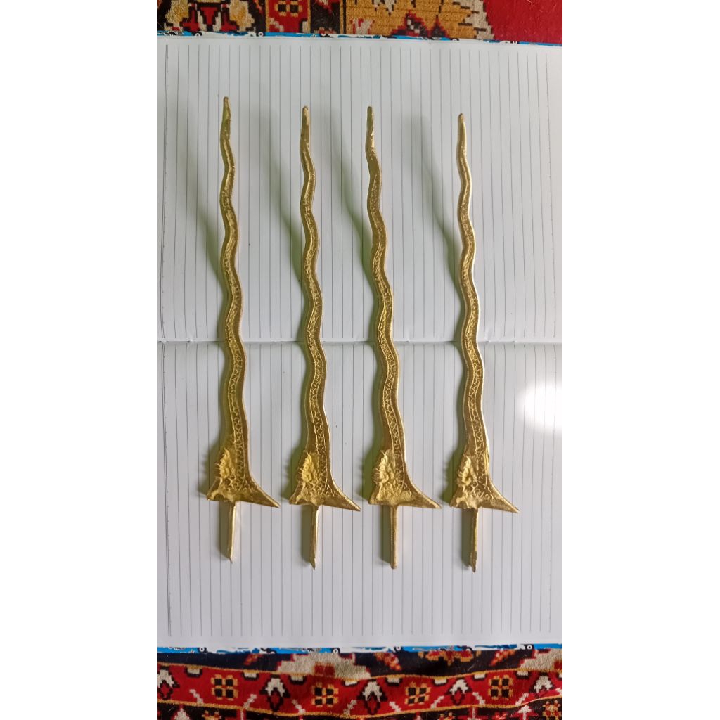 Keris Kuningan Nogo Rojo Luk 11 Panjang 28 cm