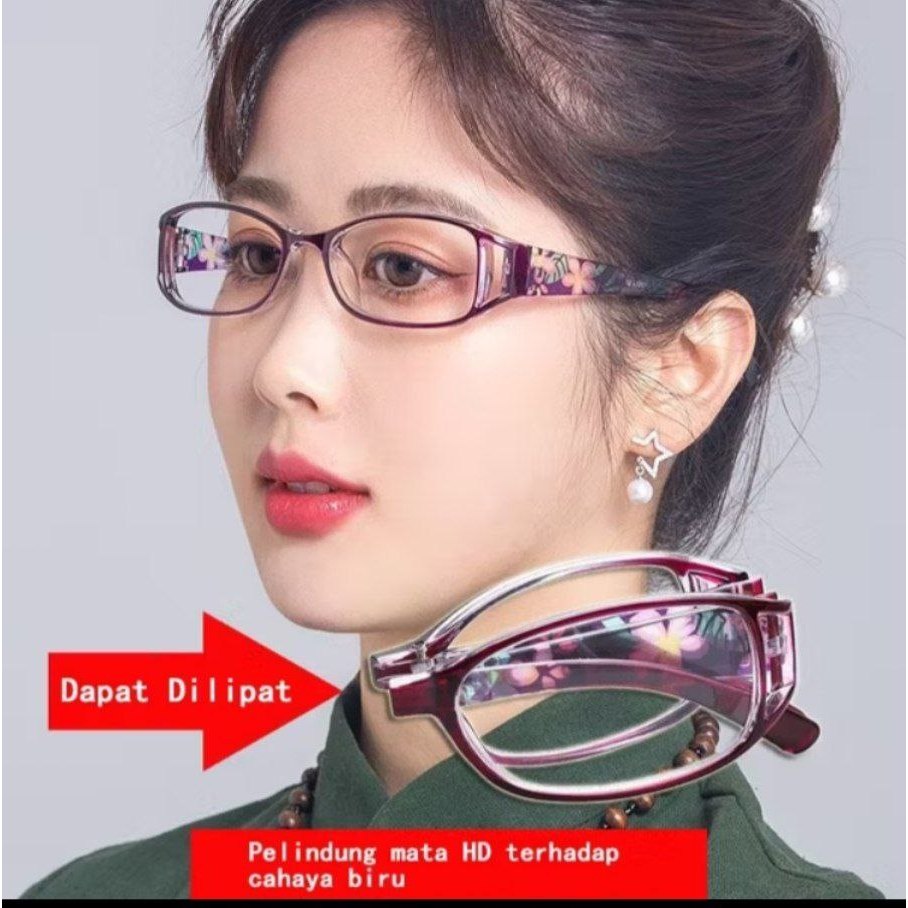 Kacamata baca lipat elegan / kacamata baca wanita bisa dilipat lipat plz