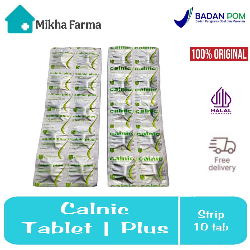 Calnic Tablet | Calnic Plus / Strip 10 Tablet - Suplemen Kalsium Plus D3