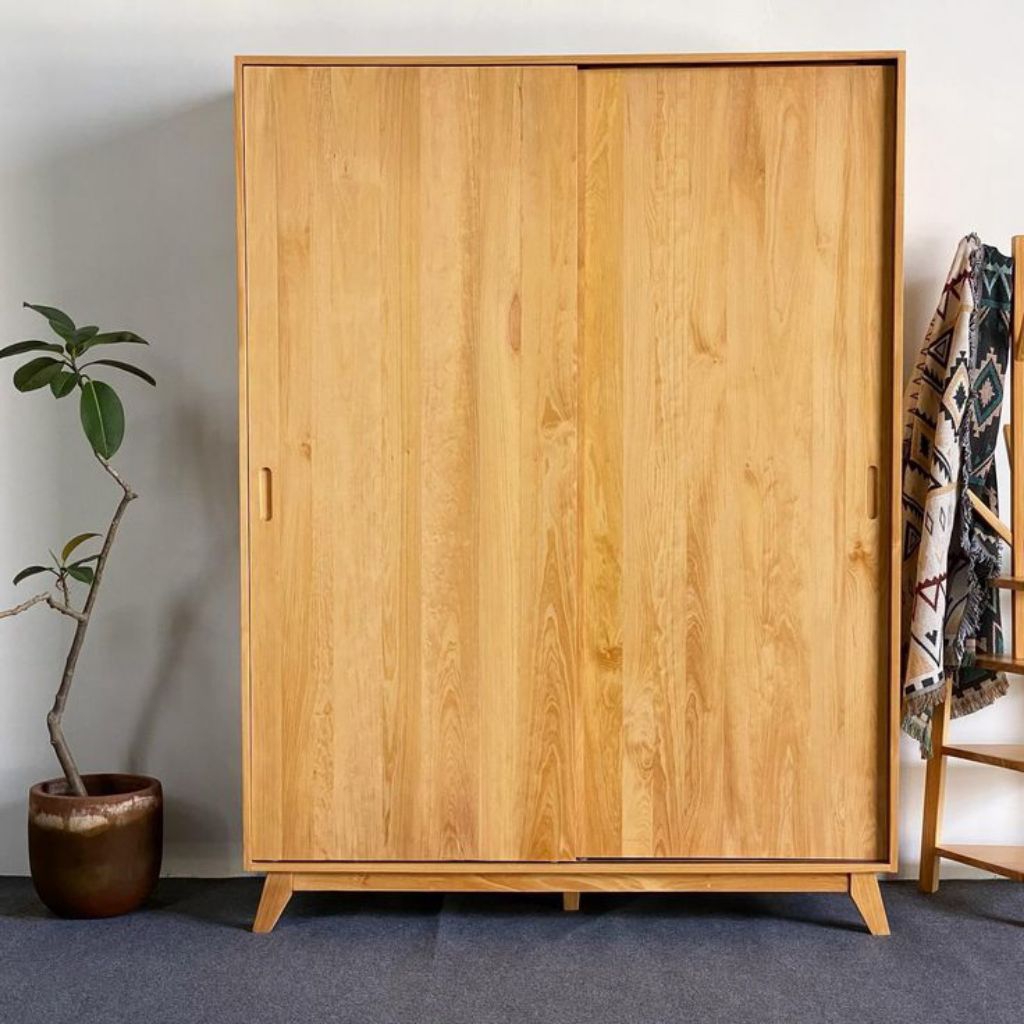 lemari pakaian/lemari pakaian 2 pintu sliding geser/lemari baju aesthetic/lemari pakaian 2 pintu jum