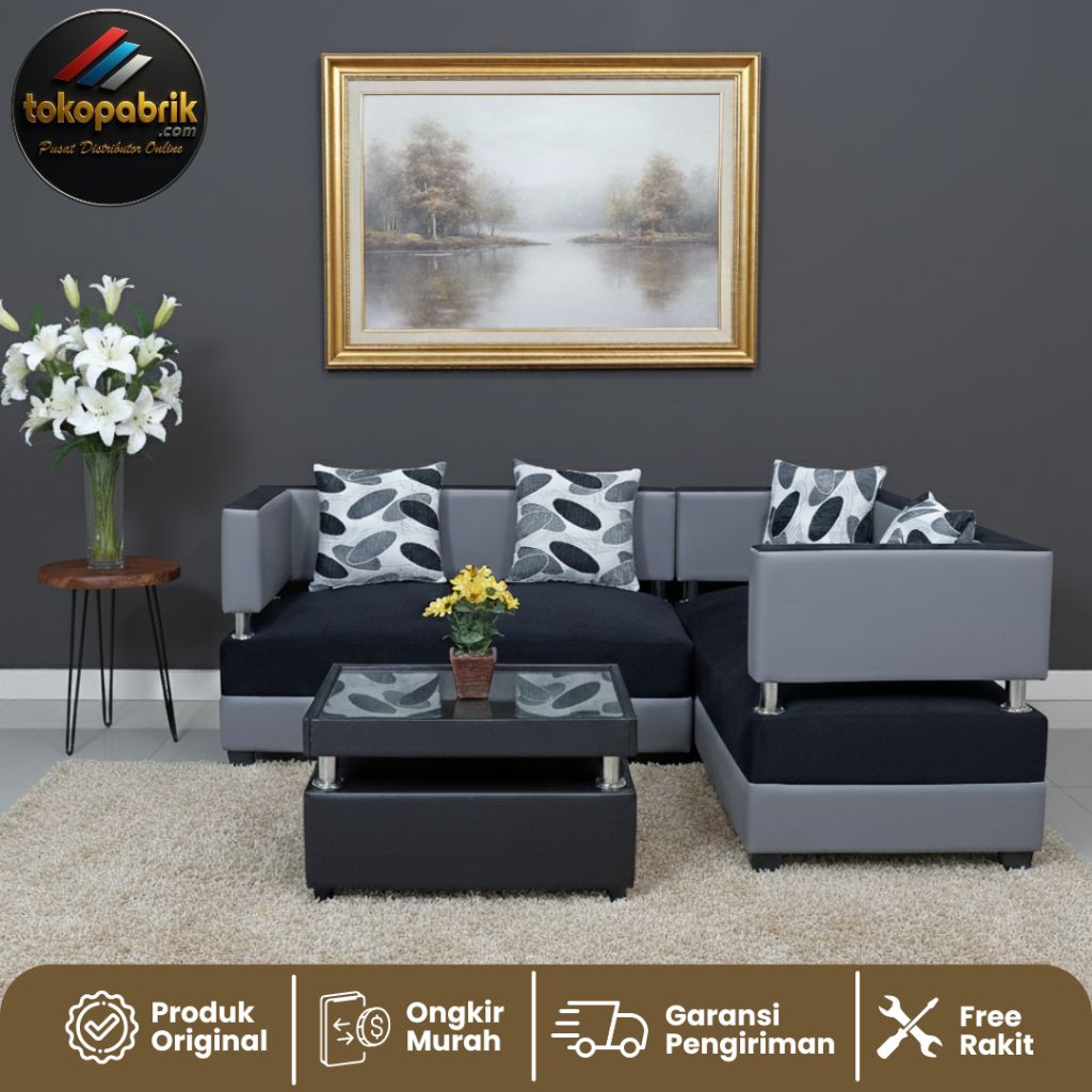 Sofa Jasmine L Sudut Sofa Tamu 221 / Sofa Tamu Minimalis Murah Bandung Garut Sumedang Cimahi