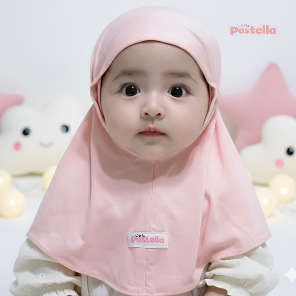 Little Pastella - Aisyah Hijab Newborn | Hijab Bergo Bayi Baru Lahir | Hijab Bayi 0-6 bulan bahan ra