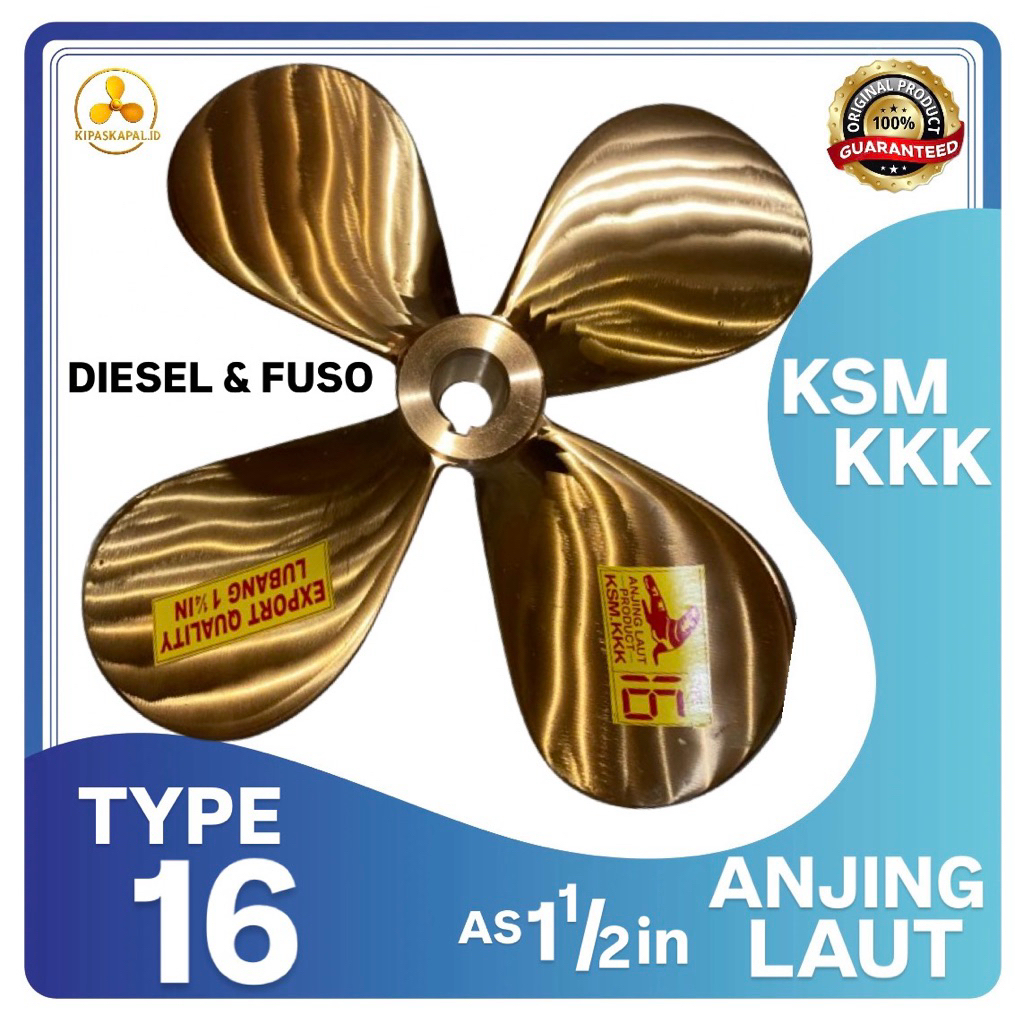 KIPAS KAPAL / BALING-BALING KAPAL TYPE 16 DAUN 4 BULAT MERK ANJING LAUT PRODUK KARYA SAMA NAGARA BAH