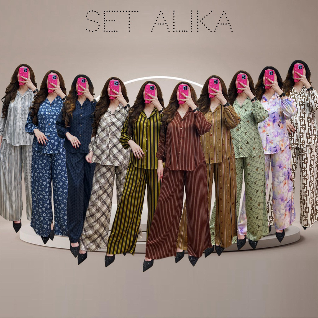 SET ALIKA / ONESET LENGAN PANJANG - CELANA PANJANG / MOTIF TERBARU/ BY VN STORE FASHION