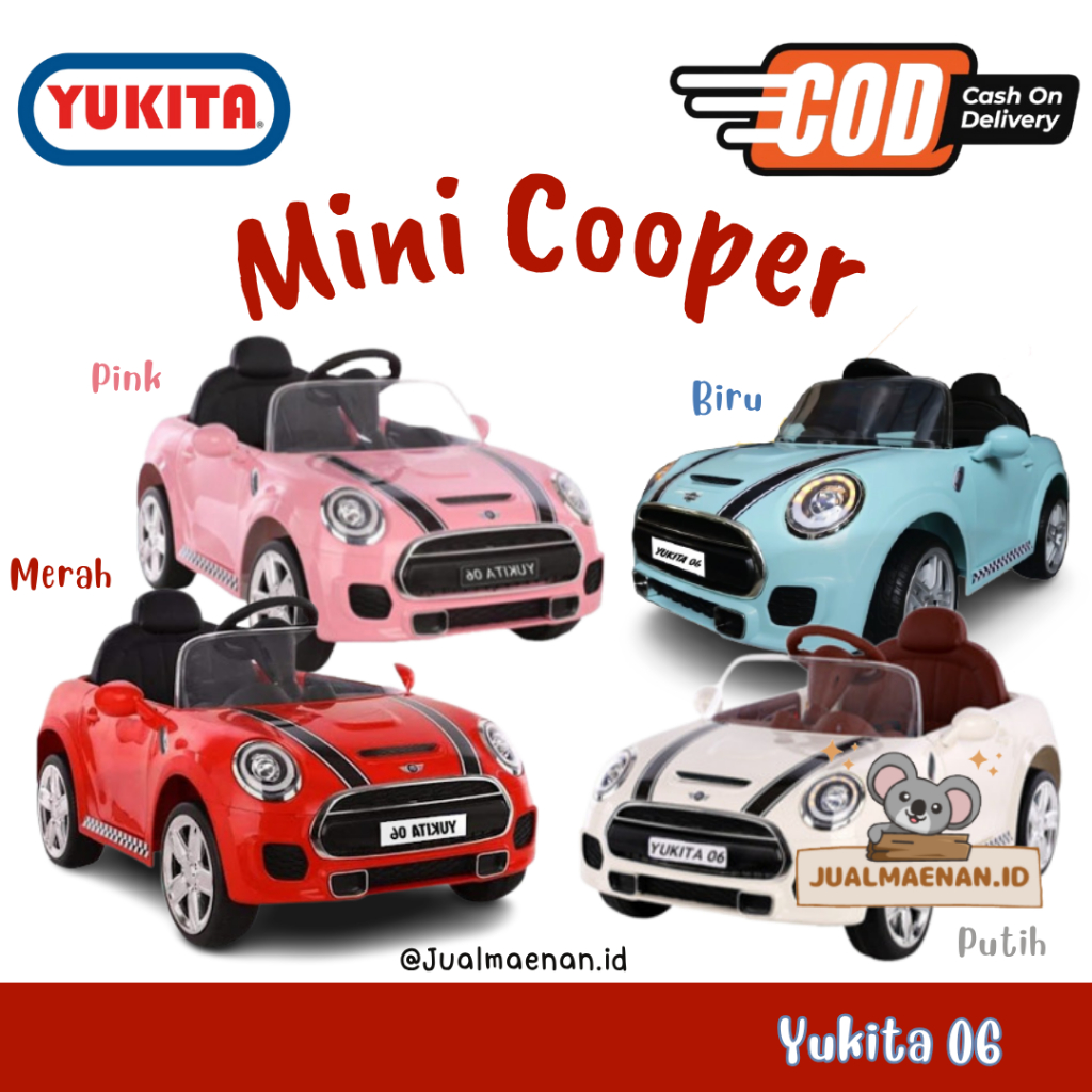 Mainan Anak Mobil Aki Mini Cooper Yukita DLS 06 - PINK