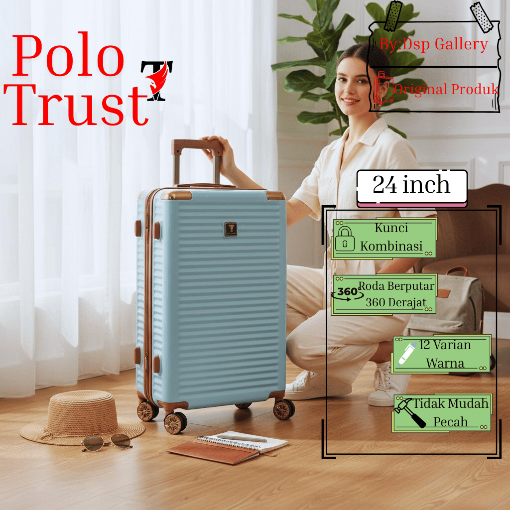 PROMO KOPER 24INCH POLO TRUST 7807 BISA COD KOPER BAGASI BAHAN PC