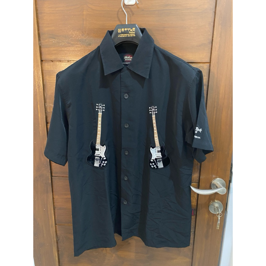 kemeja satin hard rock preloved original washington dc niagara falls size M good condition baju paka