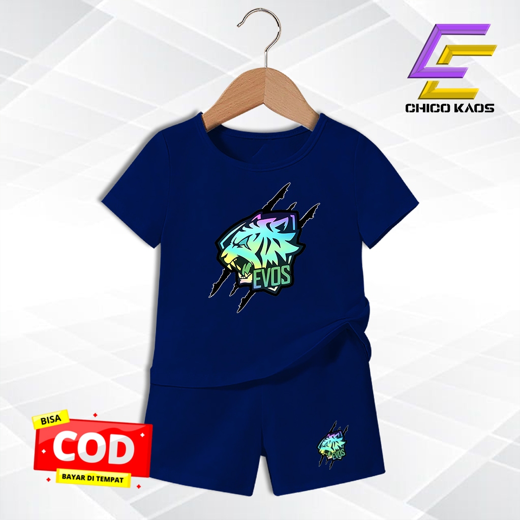 Baju Setelan Evos Anak Laki Laki - Kaos Distro Karakter Evos Keren