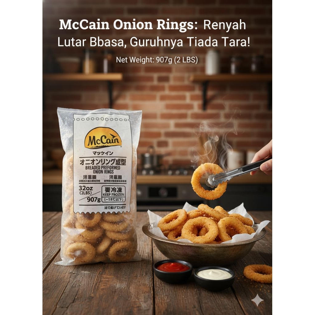 McCain Onion Ring 907gr / McCain Kentang Goreng Onion Ring 907gr / McCain Onion Ring 907g
