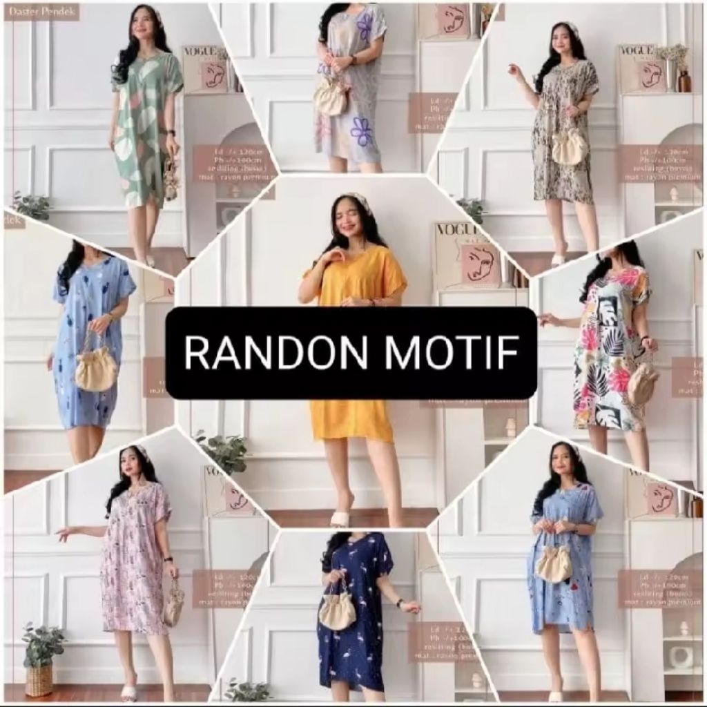 promo murah daster motif model kekinian daster wanita lengan pendek