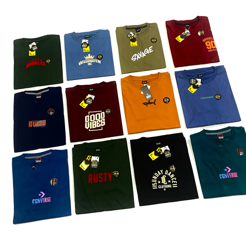 Paket HEMAT - Kaos MIX BRAND  (M~L~XL~XXL~3XL) Sablon Timbul Lengan Pendek Kaos Distro Terlaris