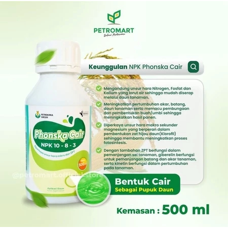 Pupuk NPK Phonska Cair Ponska Cair NPK 10 - 8 - 3 500ML Petromart