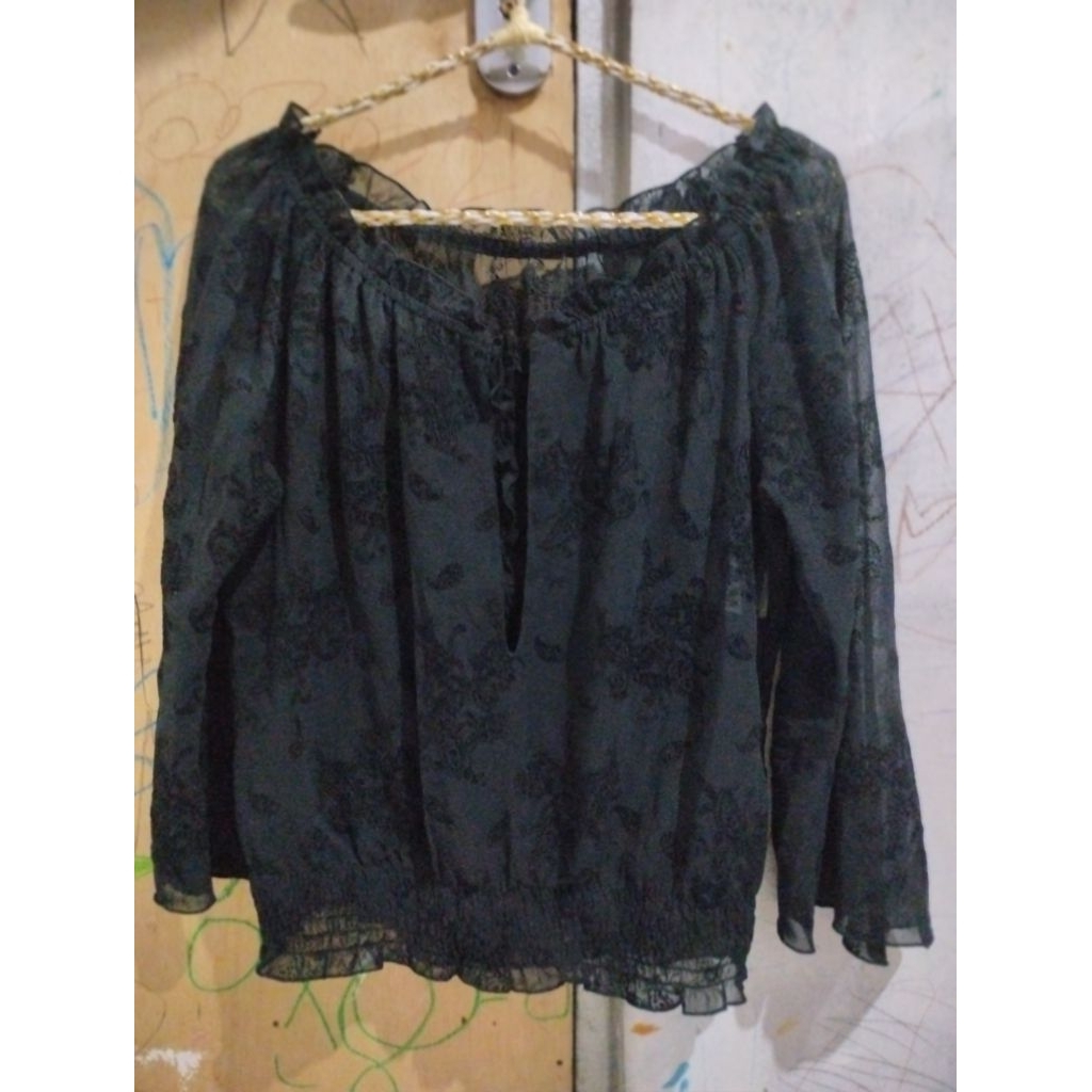 atasan wanita outer bordir bahan sifon