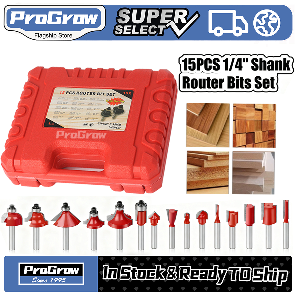 Set Mata Router & Trimmer 6mm – 15PCS Mata Profil