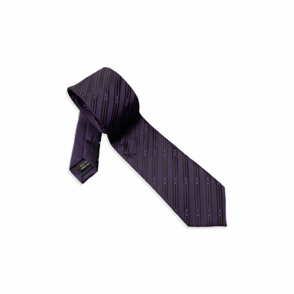 izzue Dasi garis hitam-ungu tua